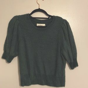 Hunter Green Abercrombie balloon sleeve sweater